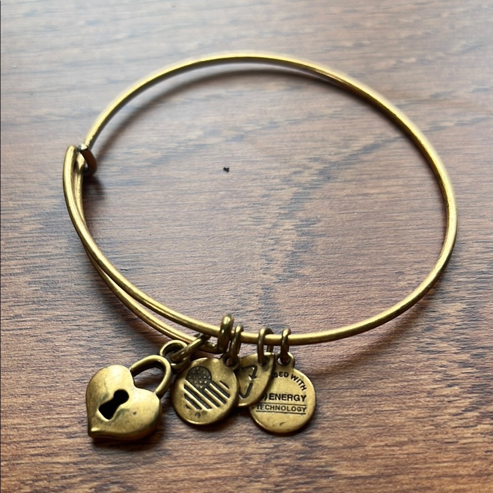 Alex & Ani Gold Heart Lock Bracelet